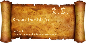 Kraus Dorián névjegykártya